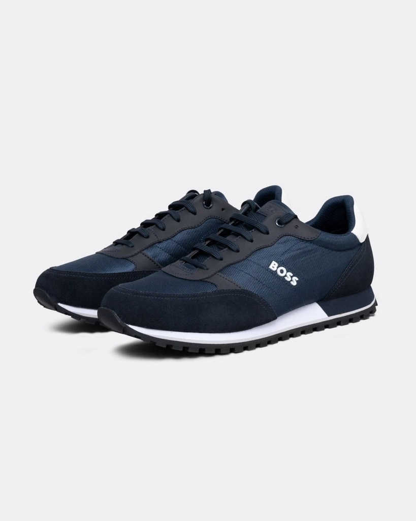 Hugo Boss Parkour L Mens Running Style Trainers In Mixed Materials With Logo Details NOS - Blue Rubber - Size UK 8